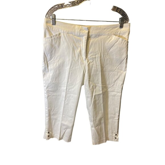 Counterparts White Tailored Capri Pants SZ 12 Petite - Picture 1 of 6